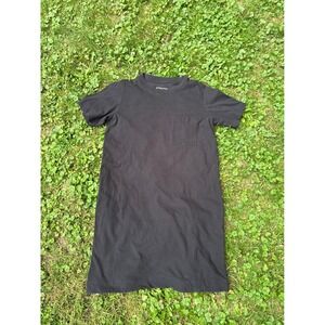 Everlane Black T-Shirt Dress Women's Small Pocket Casual Minimalist‎ Midi